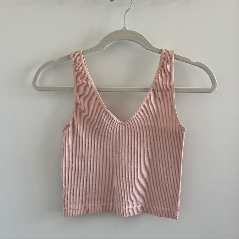 Pink Ribbed tanktop